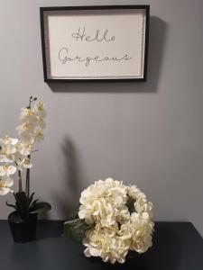 カトヴィツェにあるSilesia Noclegiの白花瓶