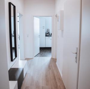 Kuchyň nebo kuchyňský kout v ubytování Ferienwohnung Goitzschezeit