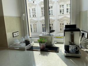 Zestaw do parzenia kawy i herbaty w obiekcie Apartment Luxury Nostalgia