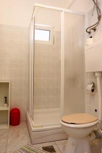 a bathroom with a shower and a toilet at Apartments by the sea Zuljana, Peljesac - 10218 in Žuljana