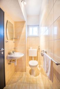 y baño con aseo y lavamanos. en Apartments by the sea Zuronja, Peljesac - 10134 en Brijesta