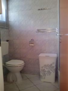 łazienka z toaletą i kabiną prysznicową w obiekcie Apartments with a parking space Pirovac, Sibenik - 11746 w mieście Pirovac