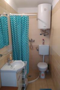 ein kleines Bad mit WC und Waschbecken in der Unterkunft Apartments with a parking space Vir - 11812 in Vir