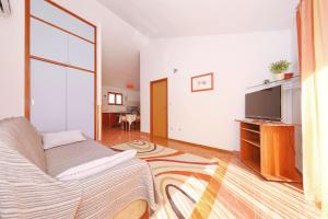 a living room with a bed and a flat screen tv at Apartment Bozava 11896a in Božava