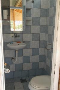 a bathroom with a toilet and a sink at Seaside house for families with children Cove Vitane, Pasman - 12141 in Tkon