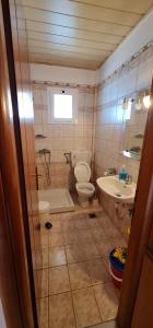 パラリア・カテリニスにあるHouse Nikiのトイレと洗面台付きのバスルーム +5枚の写真