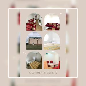 een collage van foto's van een hotelkamer bij Apartment Vasilije in Žabljak