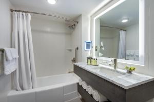 ein Badezimmer mit einem Waschbecken, einer Badewanne und einem Spiegel in der Unterkunft InterContinental St. Paul Riverfront, an IHG Hotel in Saint Paul