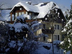 a house with snow on top of it at Apartments Blaschegg im Zentrum in Altmünster