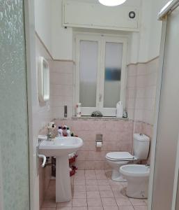 贾迪尼-纳克索斯Casa Vacanze Amici dell' Etna的带水槽和马桶的浴室