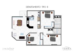 Půdorys ubytování Terra Residencial
