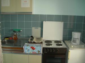 a kitchen with a stove and a sink at Apartments with a parking space Brodarica, Sibenik - 12405 in Šibenik