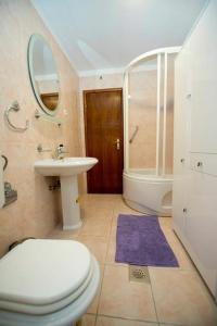 łazienka z toaletą i umywalką w obiekcie Apartments with WiFi Split - 12523 w Splicie