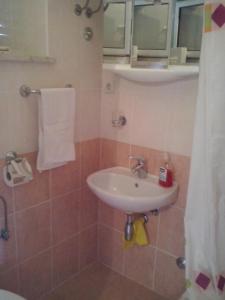 La salle de bains est pourvue d'un lavabo et d'une douche. dans l'établissement Apartment Sumartin 11658b, à Sumartin
