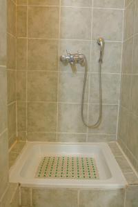 a shower with a shower head and a bath tub at Apartments by the sea Rogoznica - 12995 in Rogoznica