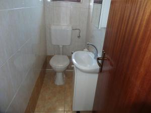 łazienka z toaletą i umywalką w obiekcie Apartments with a parking space Sabunike, Zadar - 13150 w Nin