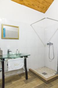 a bathroom with a sink and a shower at Secluded house with a parking space Tomislavovac, Peljesac - 13280 in Putniković