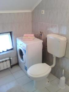 y baño con aseo y lavadora. en Apartments with a parking space Murine, Umag - 13302, en Umag