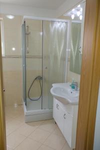 a bathroom with a shower and a sink at Apartments with a parking space Kastav, Opatija - 13457 in Kastav