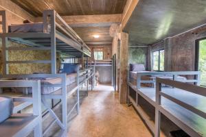 a room with bunk beds and a hallway at Deishaview Jungle Hostel in Koh Tao