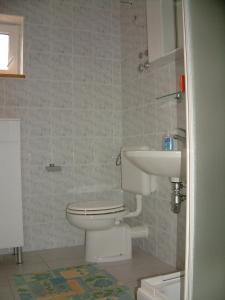 a bathroom with a toilet and a sink at Apartments and rooms by the sea Lumbarda, Korcula - 13626 in Lumbarda