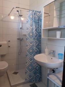 y baño con ducha, lavabo y aseo. en Apartments with a parking space Sabunike, Zadar - 14574 en Nin