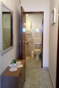 a bathroom with a toilet and a sink at Seaside holiday house Vinisce, Trogir - 14704 in Vinišće