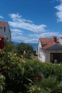 a house with a view of a yard with plants at Apartments with parking space Njivice, Krk - 14932 in Njivice
