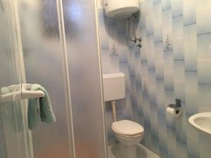 ズボヴィチにあるApartments by the sea Kustici, Pag - 11757のトイレと洗面台のある小さなバスルーム +19枚の写真