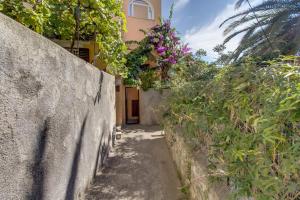an alley in front of a house with flowers at Apartments with a parking space Mali Losinj (Losinj) - 15050 in Mali Lošinj