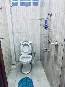 ナニュキにあるArabel Studio Apartmentの小さなバスルーム(トイレ、シャワー付)