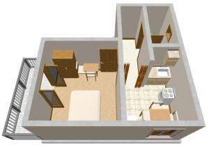 a floor plan of a house with a room at Apartments and rooms with parking space Zavala, Hvar - 128 in Jelsa