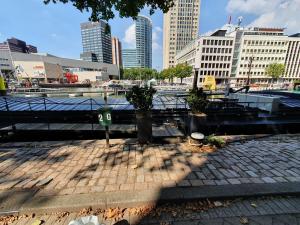 鹿特丹Houseboat holiday apartments Rotterdam的城市天际线,高楼,河流 更多6张照片