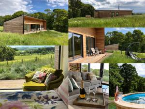 a collage of pictures of houses andyards at Orchard Hideaway in Kelso