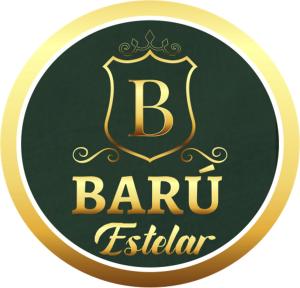 a green and gold logo for a barrett bartender at BARU ESTELAR in Medellín