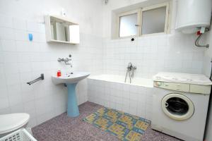 a bathroom with a washing machine and a sink at Apartments with parking space Lumbarda, Korcula - 179 in Lumbarda