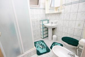 Baño pequeño con lavabo y aseo en Apartments with a parking space Prizba, Korcula - 219, en Prizba