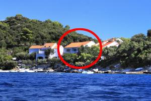 ein Haus mitten im Wasser in der Unterkunft Apartments by the sea Tri Zala, Korcula - 174 in Korčula