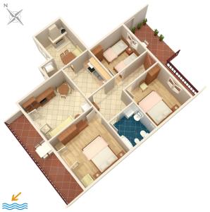 Plan piętra w obiekcie Apartments by the sea Zavalatica, Korcula - 182