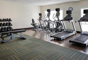 a gym with several exercise bikes and treadmills at Holiday Inn Express & Suites - El Paso North, an IHG Hotel in El Paso
