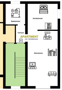 Půdorys ubytování W4-Rooms EIN ZUHAUSE IM WALDVIERTEL