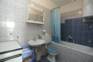 a bathroom with a toilet and a sink and a shower at Apartments with parking space Splitska, Brac - 15197 in Splitska +29 photos
