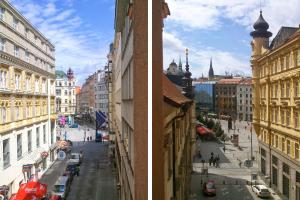 Nespecifikovaný výhled na destinaci Brno nebo výhled na město při pohledu z apartmánu