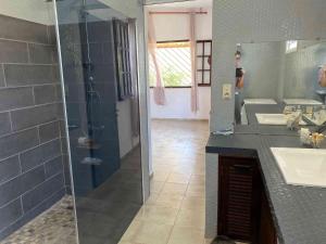 Koupelna v ubytování Villa Coco des sables accès direct au lagon + 32 fotografií
