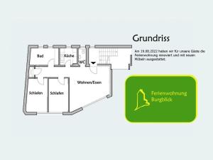 plan piętra budynku w obiekcie Ferienwohnung Burgblick w mieście Wiesbaden