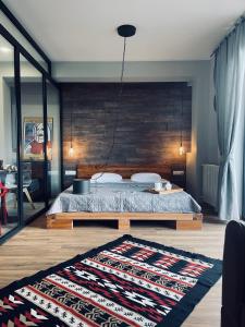 Letto o letti in una camera di Kazbegi Stylish Apartment