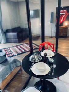 Area soggiorno di Kazbegi Stylish Apartment
