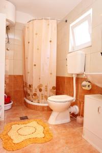 a bathroom with a toilet and a shower at Apartments with a parking space Zuljana, Peljesac - 254 in Žuljana