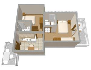 a drawing of a floor plan of a house at Seaside apartments with a swimming pool Viganj, Peljesac - 260 in Viganj +31 photos