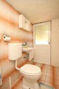 a bathroom with a toilet and a sink at Secluded fisherman's cottage Cove Ripisce, Dugi otok - 394 in Brbinj